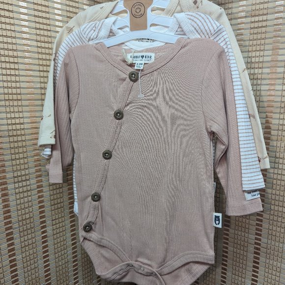 Rabbit Bear 6-9 month 3 pack Onesies - Picture 1 of 2